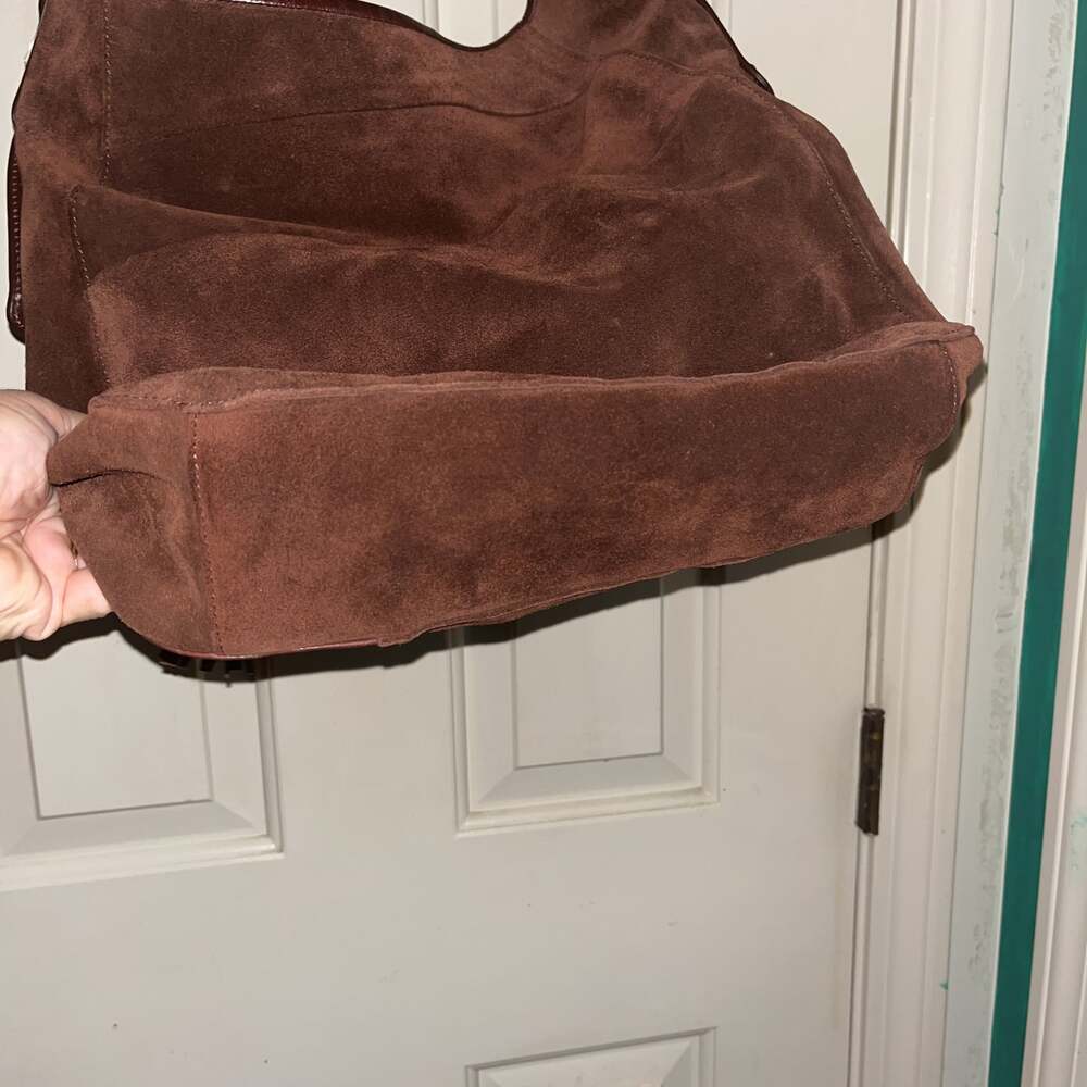 Mercedes Benz Rare Classic Brown Suede Leather Satchel Hand/Shoulder Bag - Picture 3 of 5